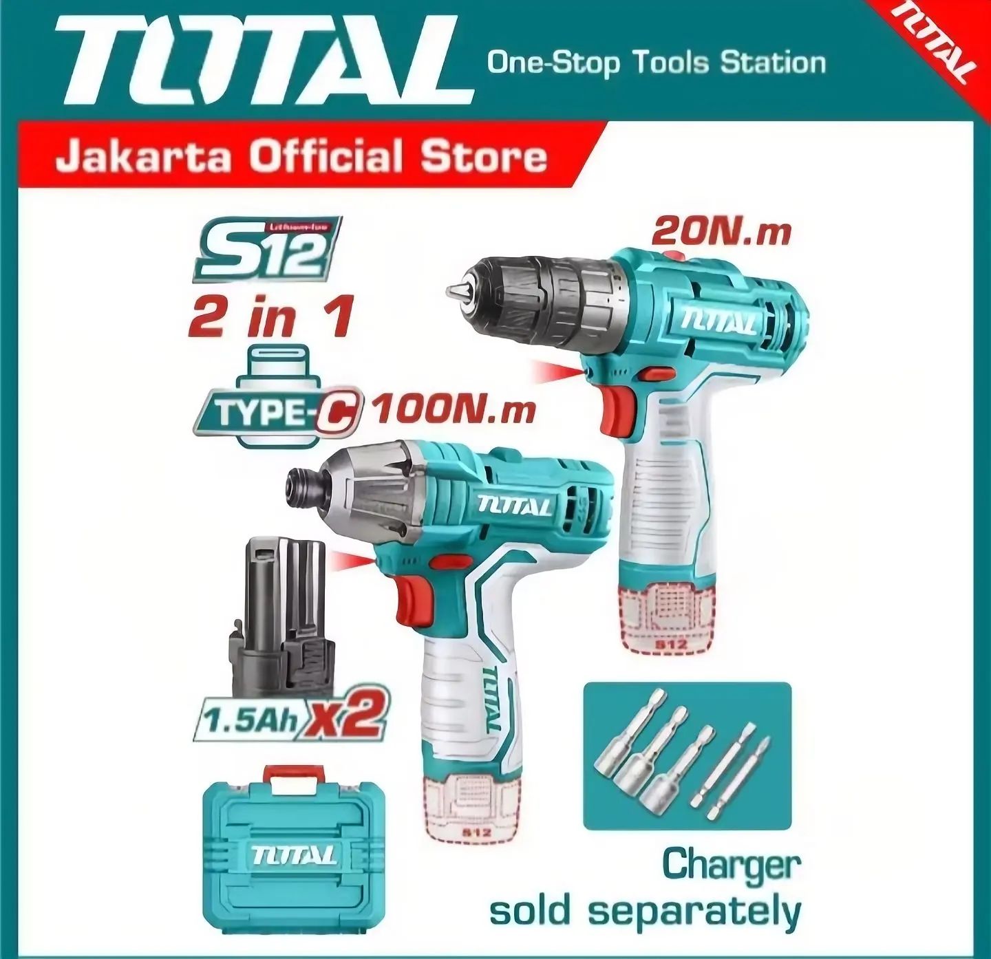 TOTAL CORDLESS 2PCS COMBO KIT 12V_0