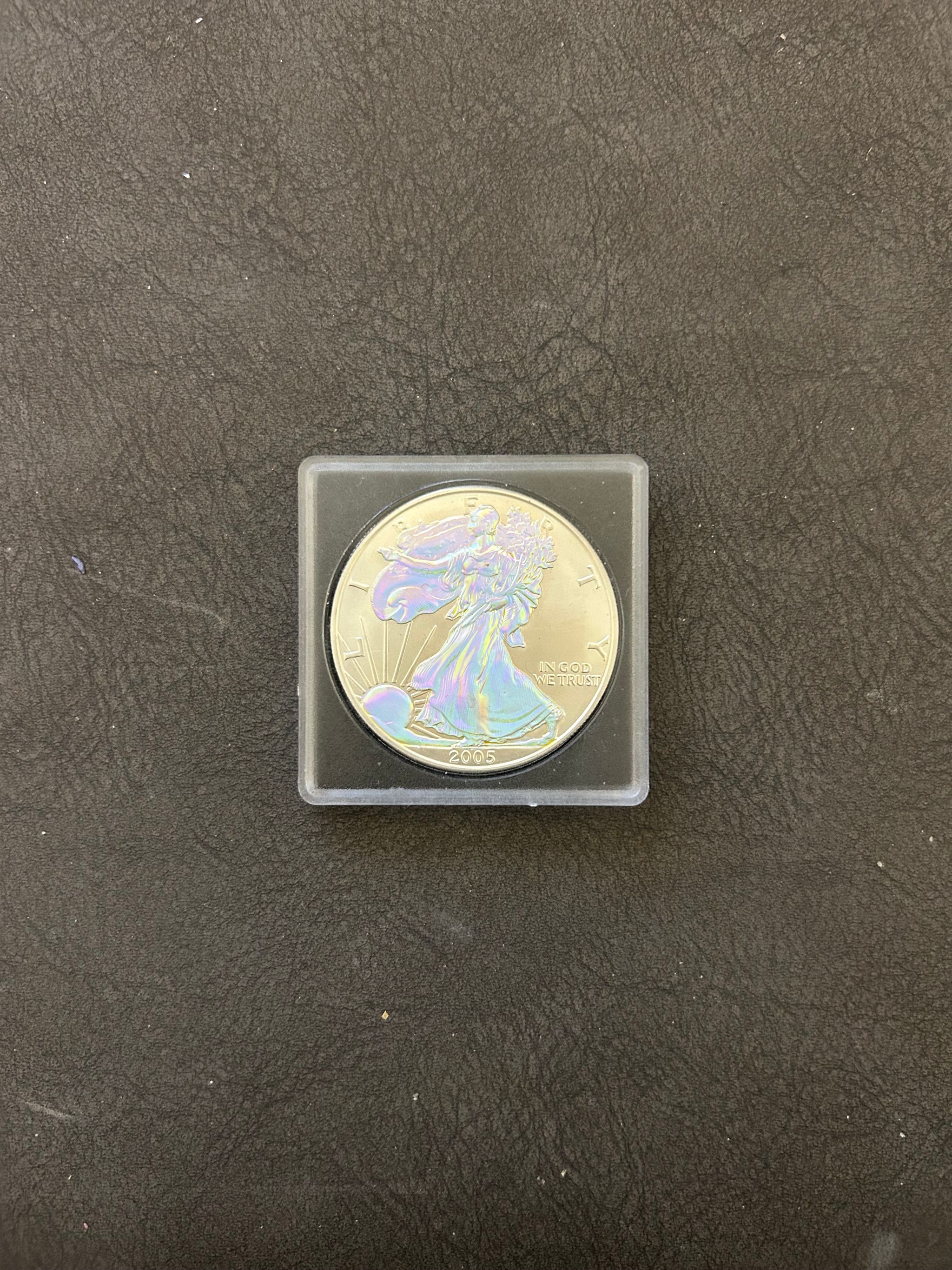 1 OZ American Silver Eagle 2005- Rainbow_1