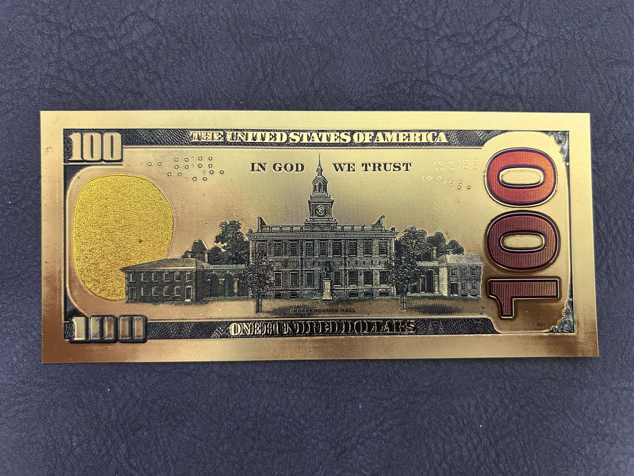 100 Dollars (New Series) – 24K Gold Plated Collectible Note_1
