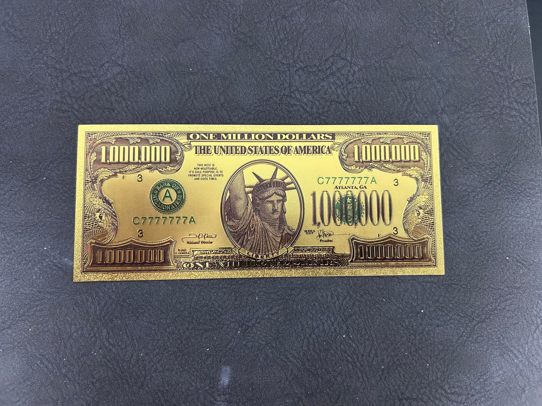 One Million Dollars Mount Rushmore – 24K Gold Plated Collectible Note_0