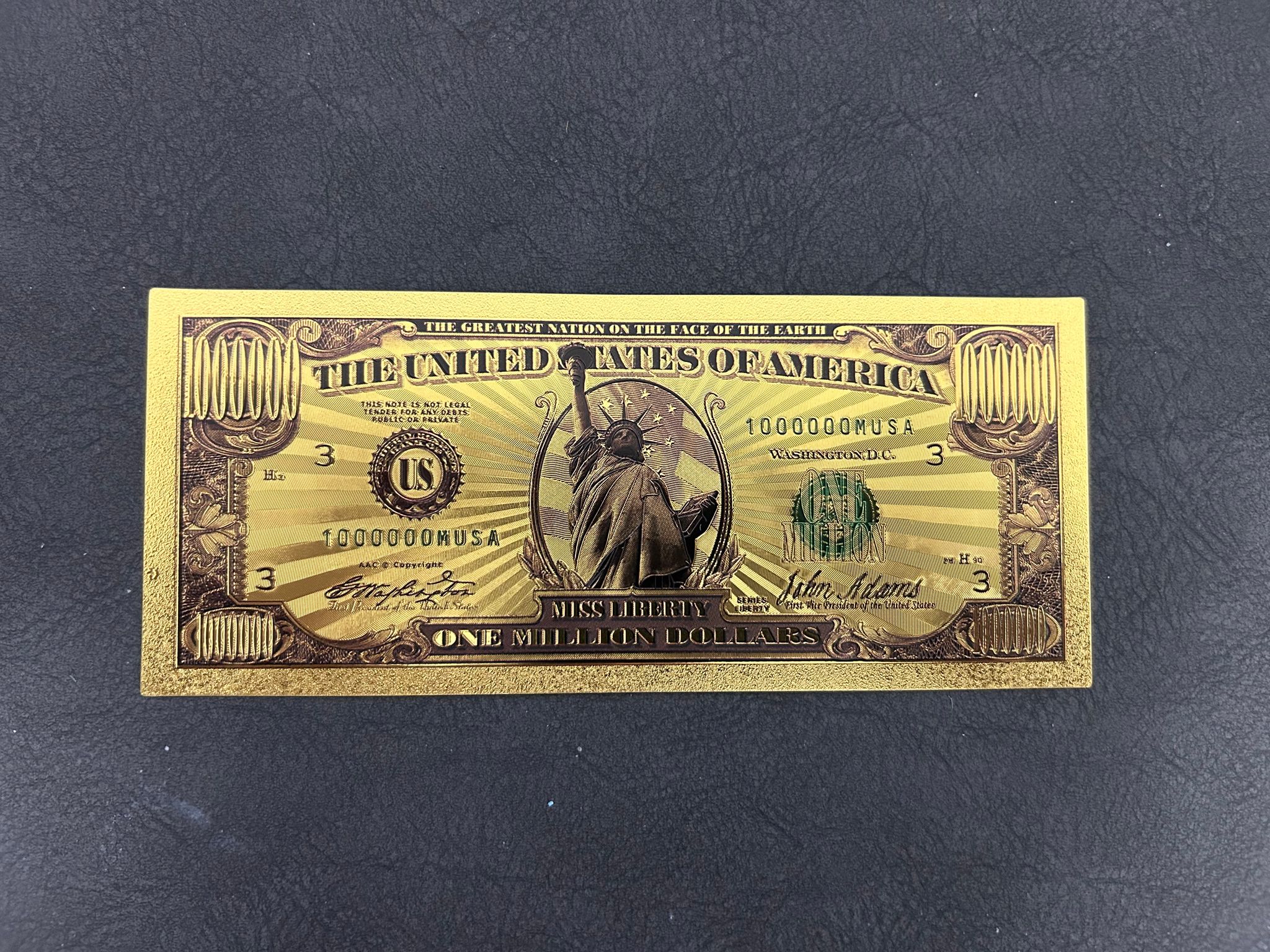 One Million Dollars Liberty Edition – 24K Gold Plated Collectible Not_0