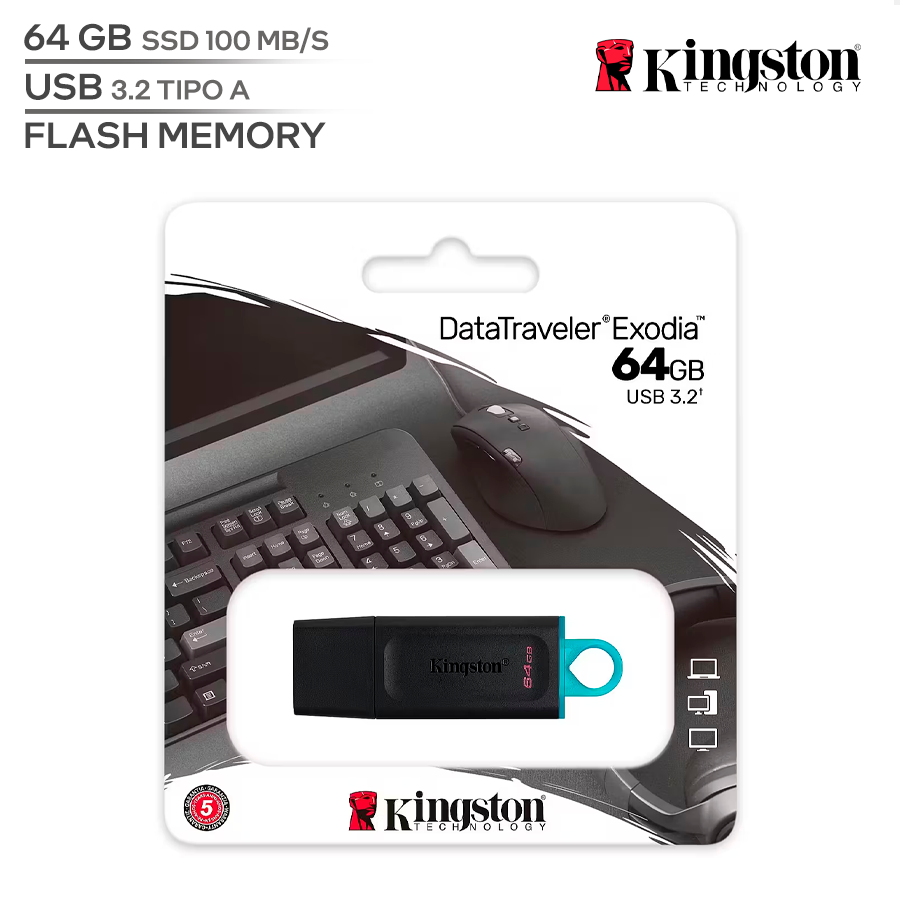 KINGSTON DATATRAVELER EXODIA / CAPACIDAD 64 GB / USB TIPO A 3.2_0