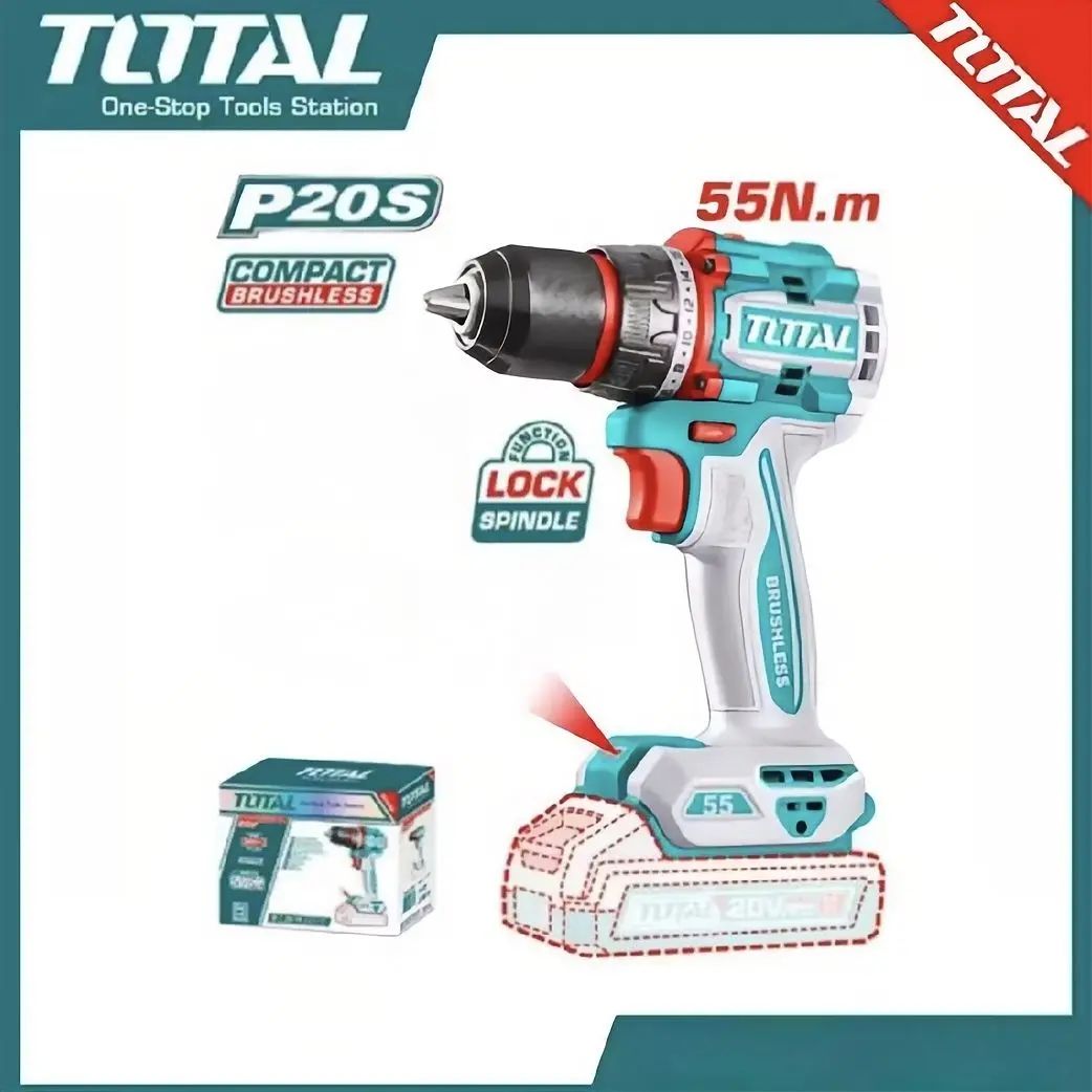 TOTAL 55N.m 20V CORDLESS BRUSHLESS IMPACT DRILL (mesin saja)_0