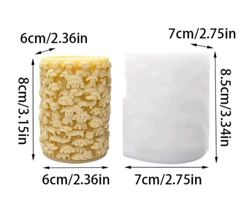 Molde Cilindrico con Diseño de Perritos_1