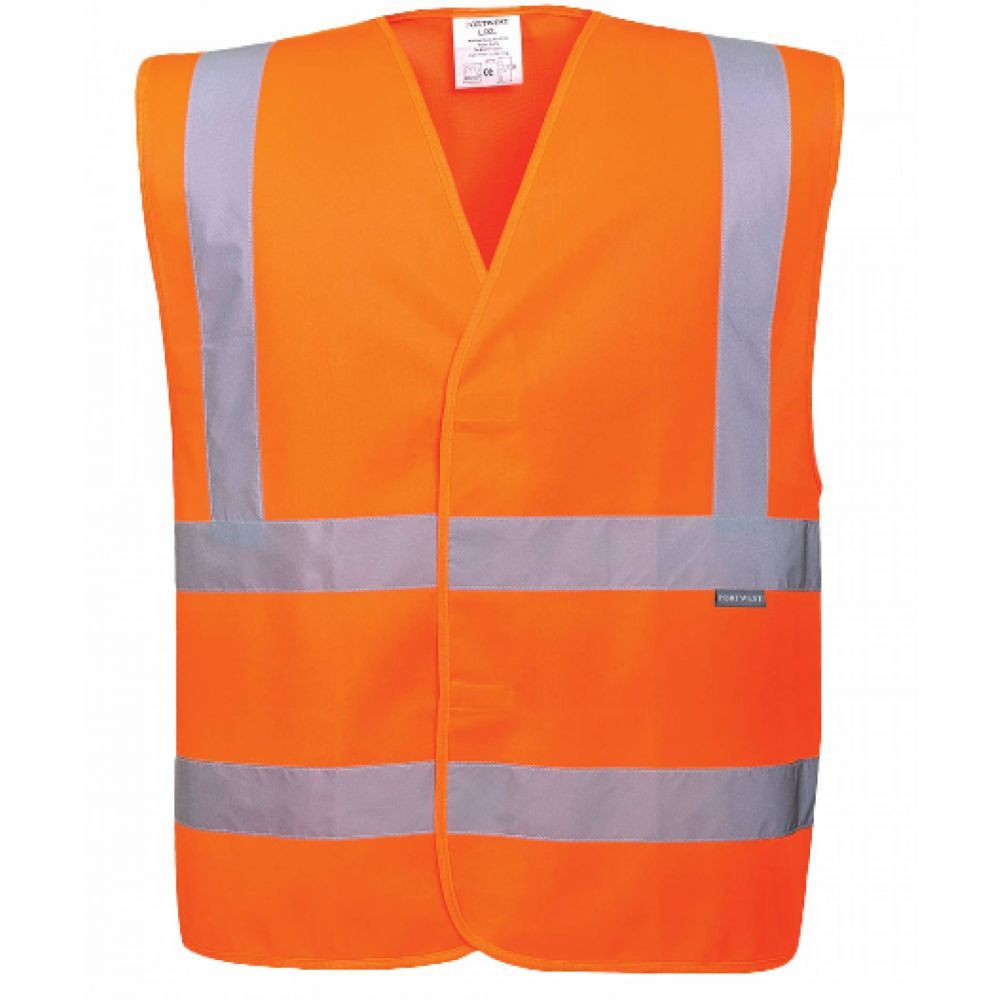 Gilet de sécurité Orange Haute-Visibilité avec bandes réfléchissantes_1