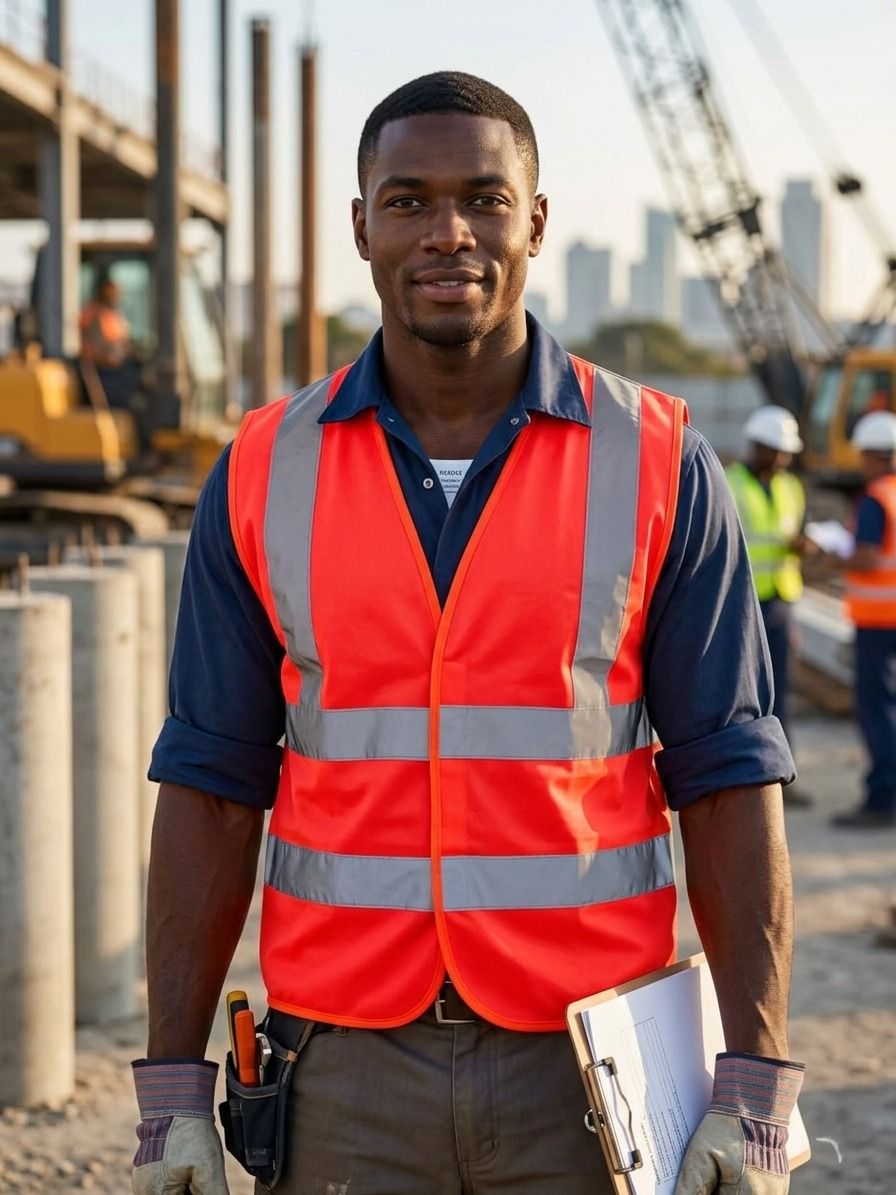 Gilet de sécurité Orange Haute-Visibilité avec bandes réfléchissantes_0