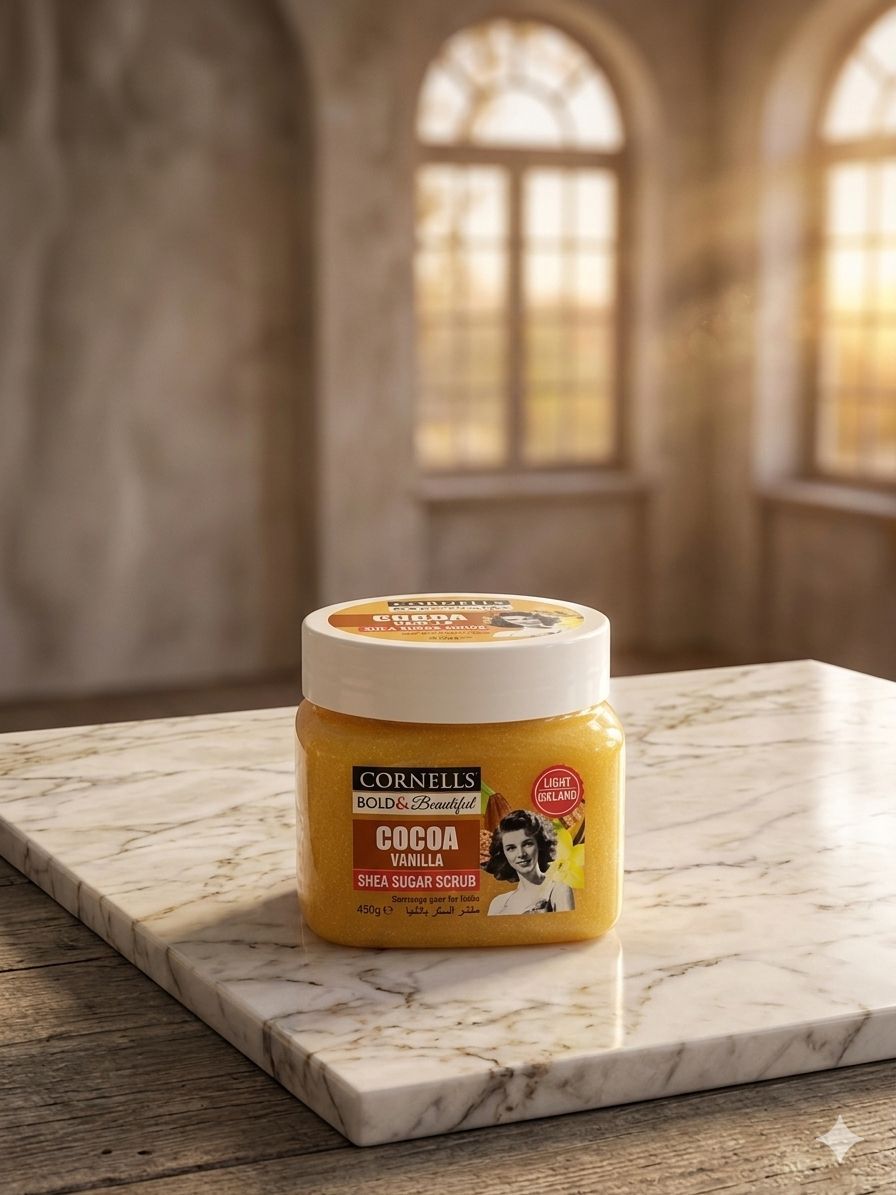 Cornells shea sugar scrub كورنيلز مقشر سكر زبدة الشيا بزبدة الكاكاو والفانيلا_0