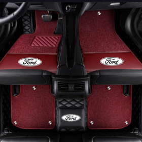 TAPIS 9D LUXURY-FORD (noir/noir)+mokitte rouge_0