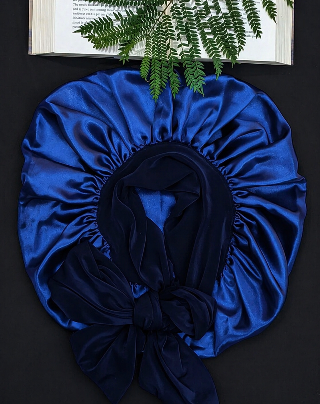 Dark blue Satin bonnet _0