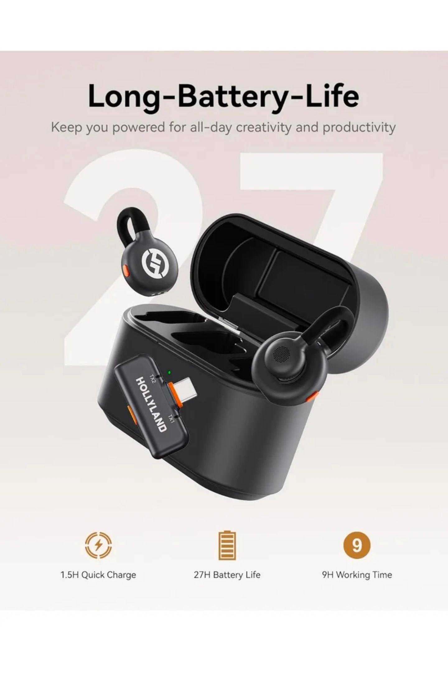 Hollyland Lark M2S Combo Wireless Lavalier Microphone Vocal Microphone _3