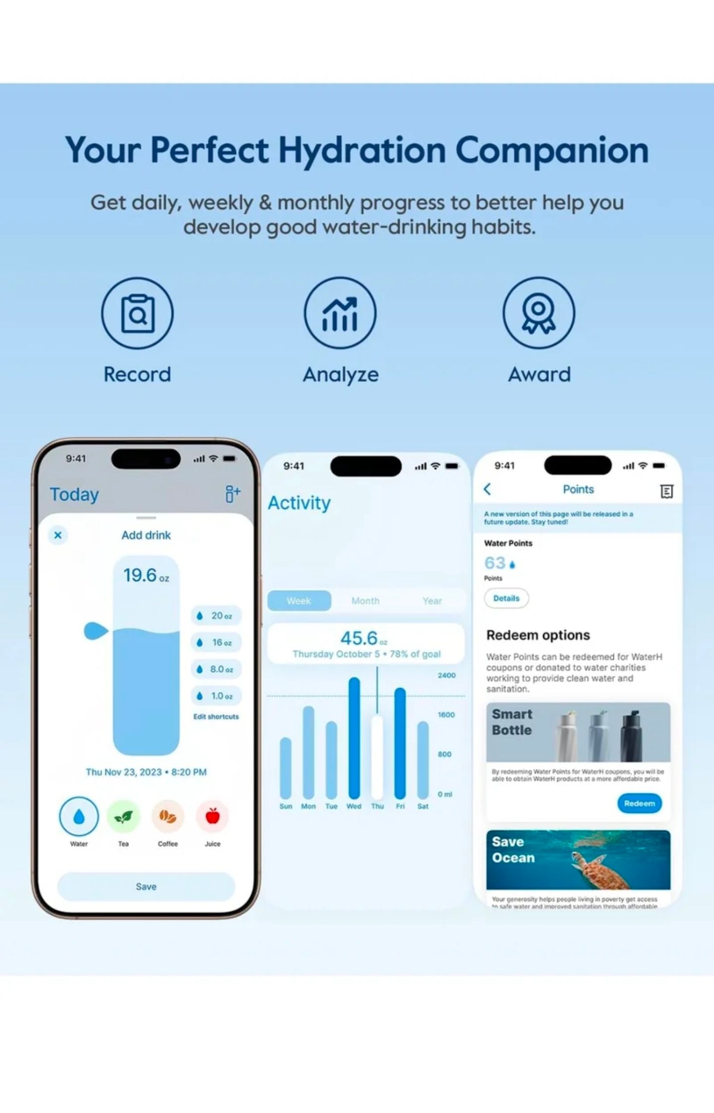 WATERH BOOST Smart Bottle with Reminder to Drink & Tracker Bottle._3