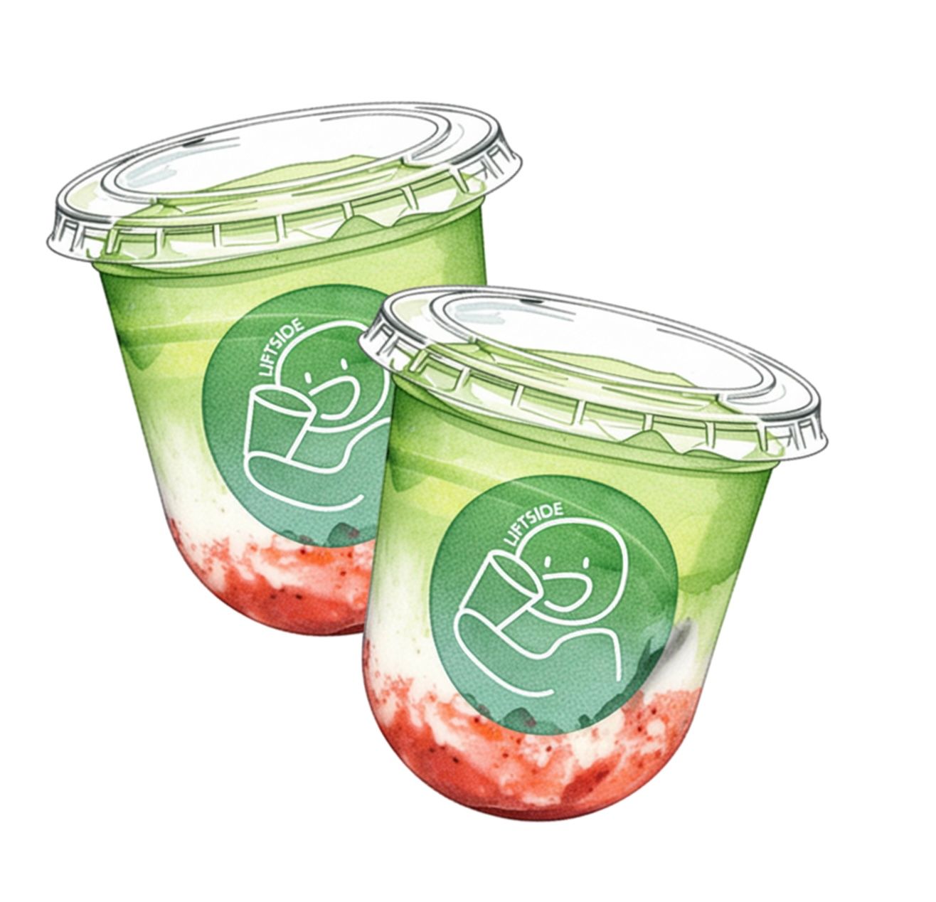 🍓Buddy Bundle – Iced Strawberry Matcha (2 cups)🍓_0