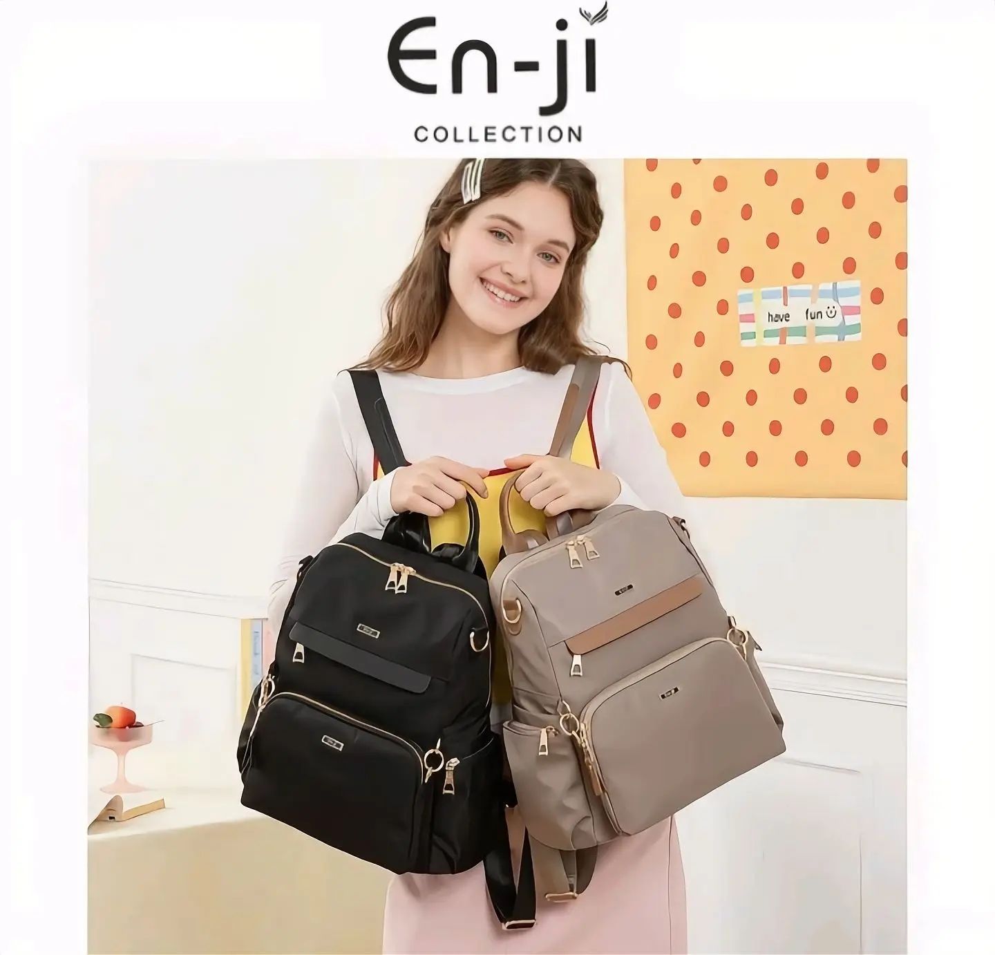 EN-JI LISA BACKPACK [Khaki]_1