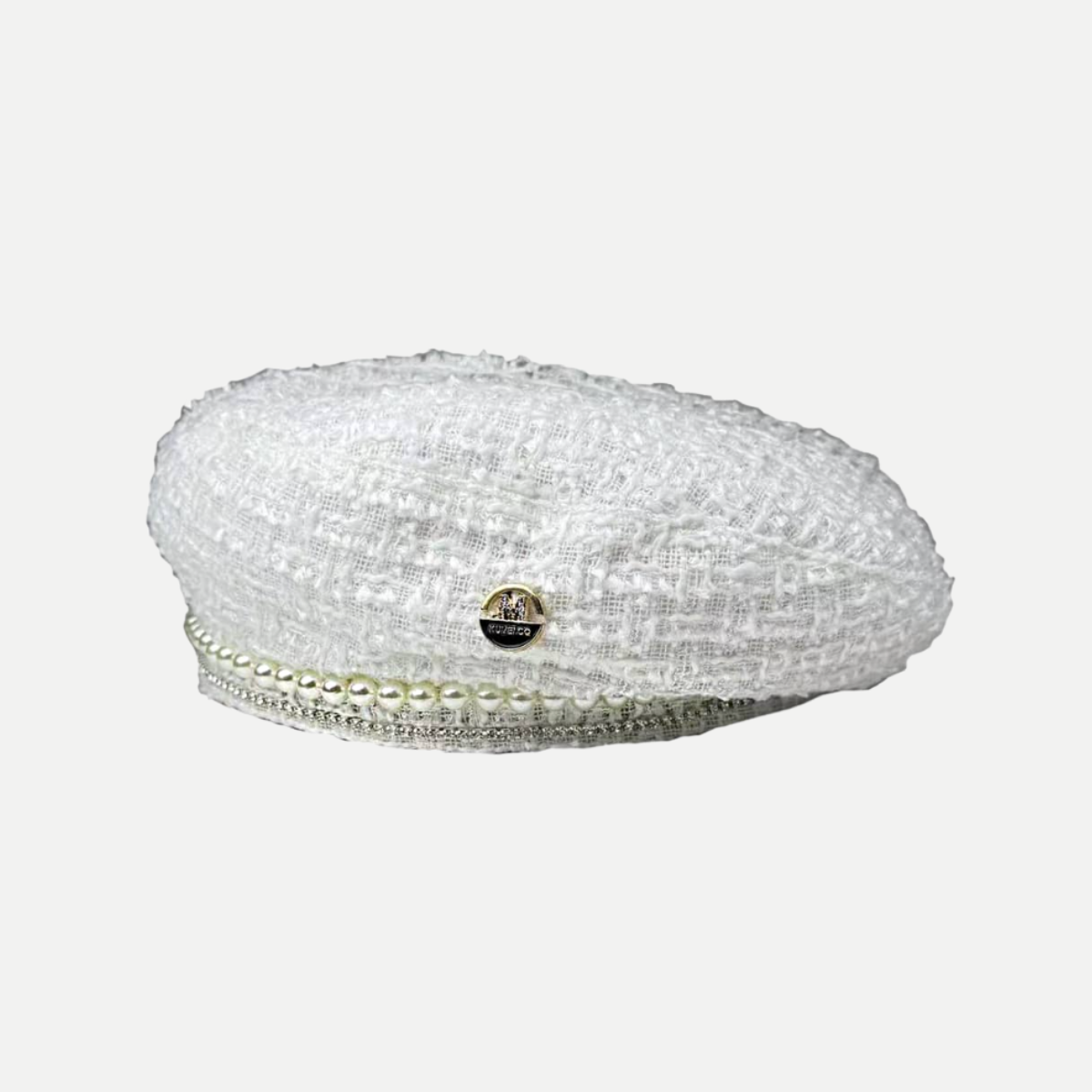 Colección: L' Empive Prive - Boinas Militares Tweed con Perlas_2