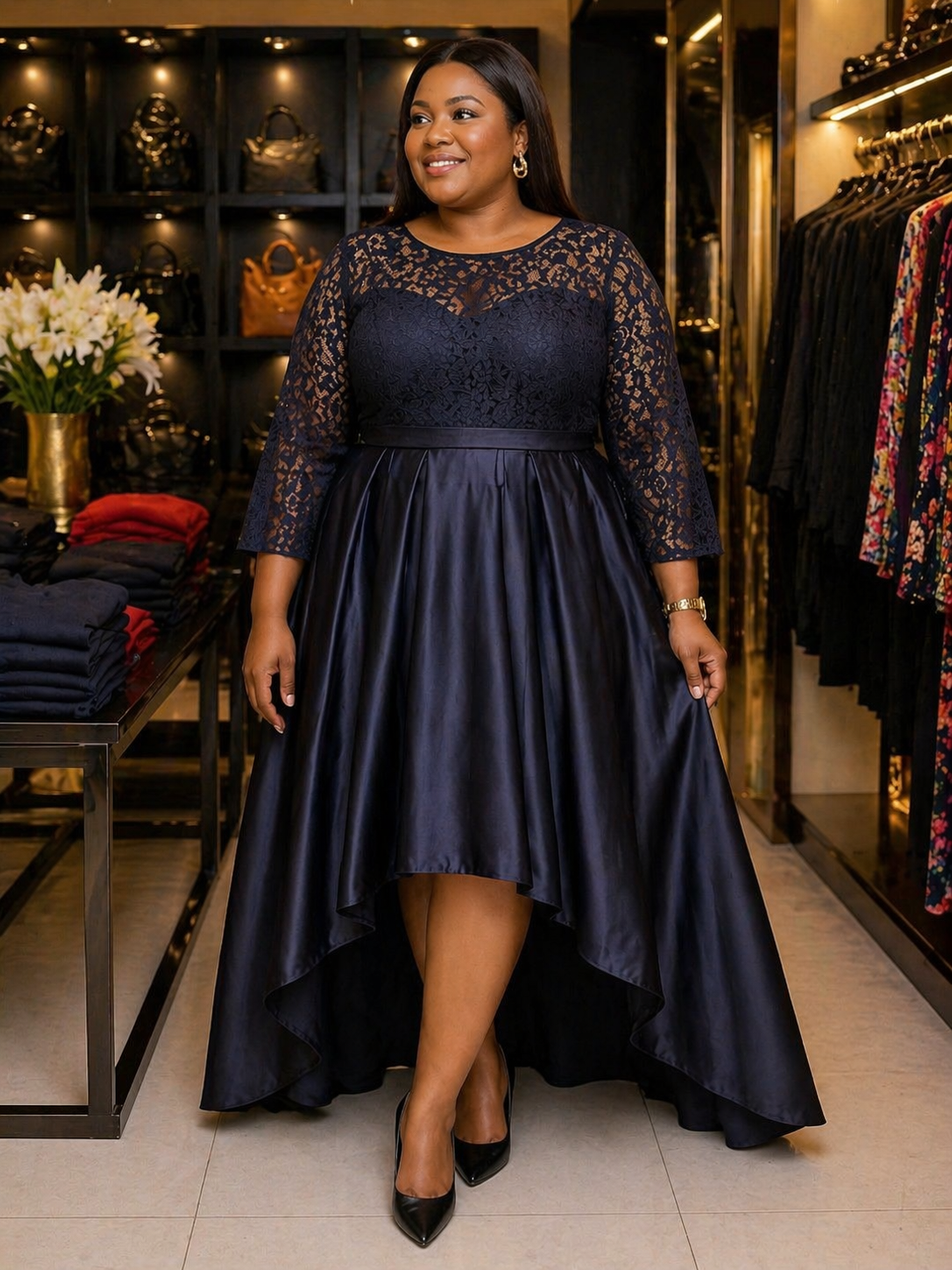 Luceez Hi-Low dress Blue EU56(US 56) _0