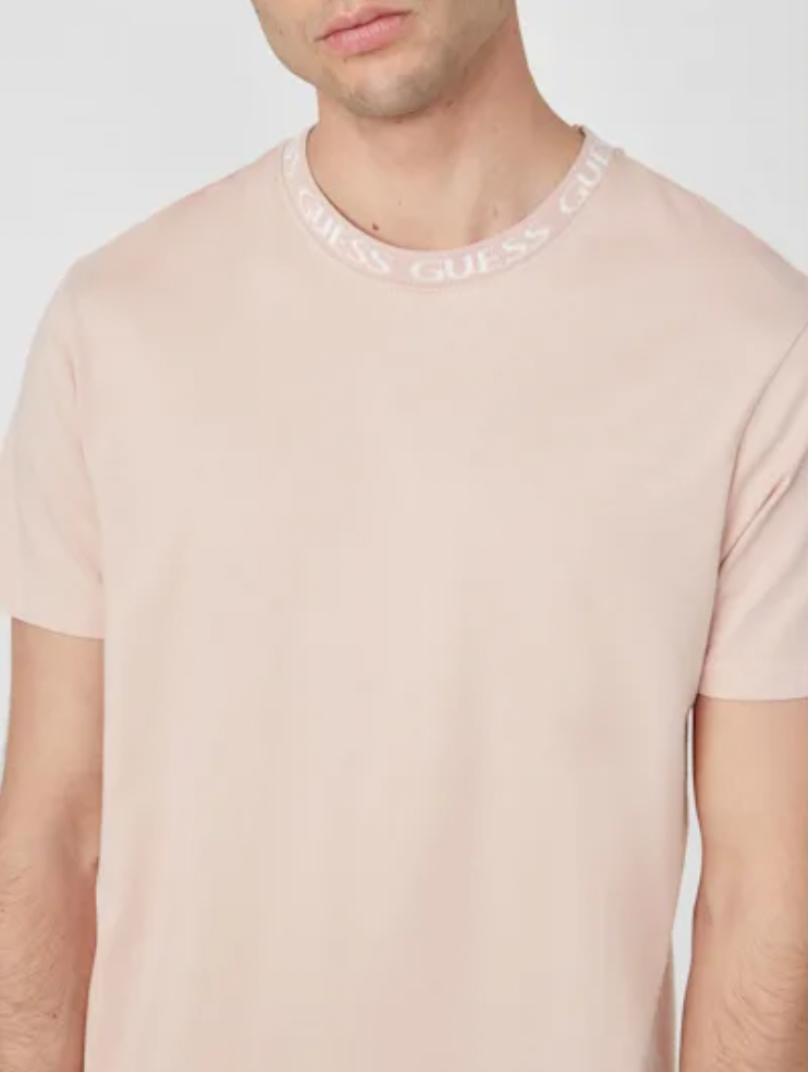 GUESS Beige Neck Logo T-Shirt_2