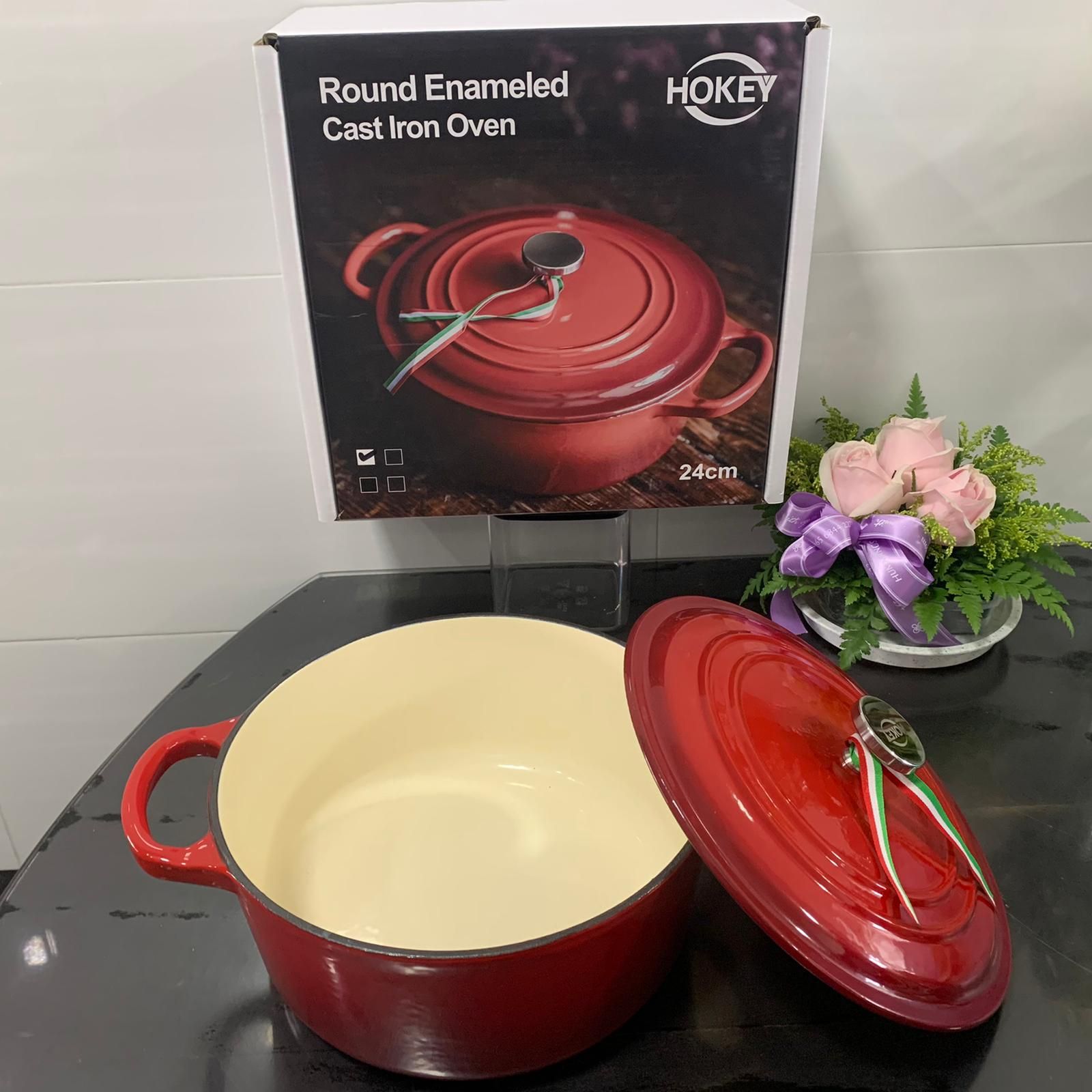 Hokey Round Enameled Cast Iron Oven 珐琅锅 24cm _2