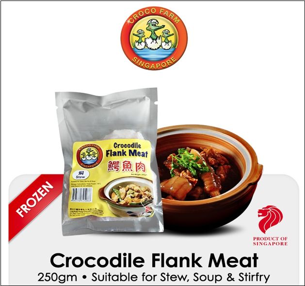 Croco Farm Frozen Crocodile Flank Meat(STEW) 250gm[10 + 1 Deal] Buy 10Packet for $100 and get 1Packet Free._0