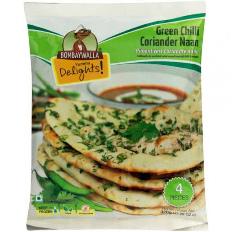 Bombaywalla Green Chilli and Coriander Naan -  4 PCS_0