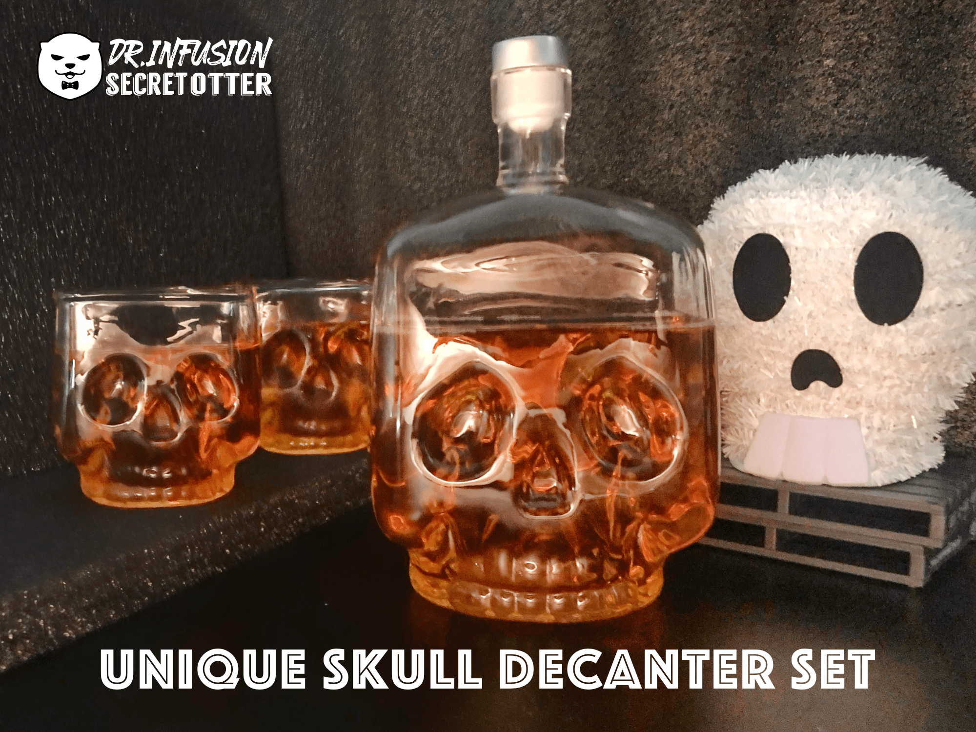 Unique Skeleton/Skull Decanter Gift Set _1