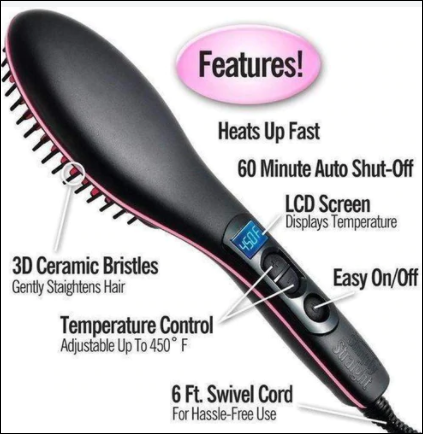 Simply Straight 2-in-1 hair straightening Brush - Free Delivery Country Wide ! _2