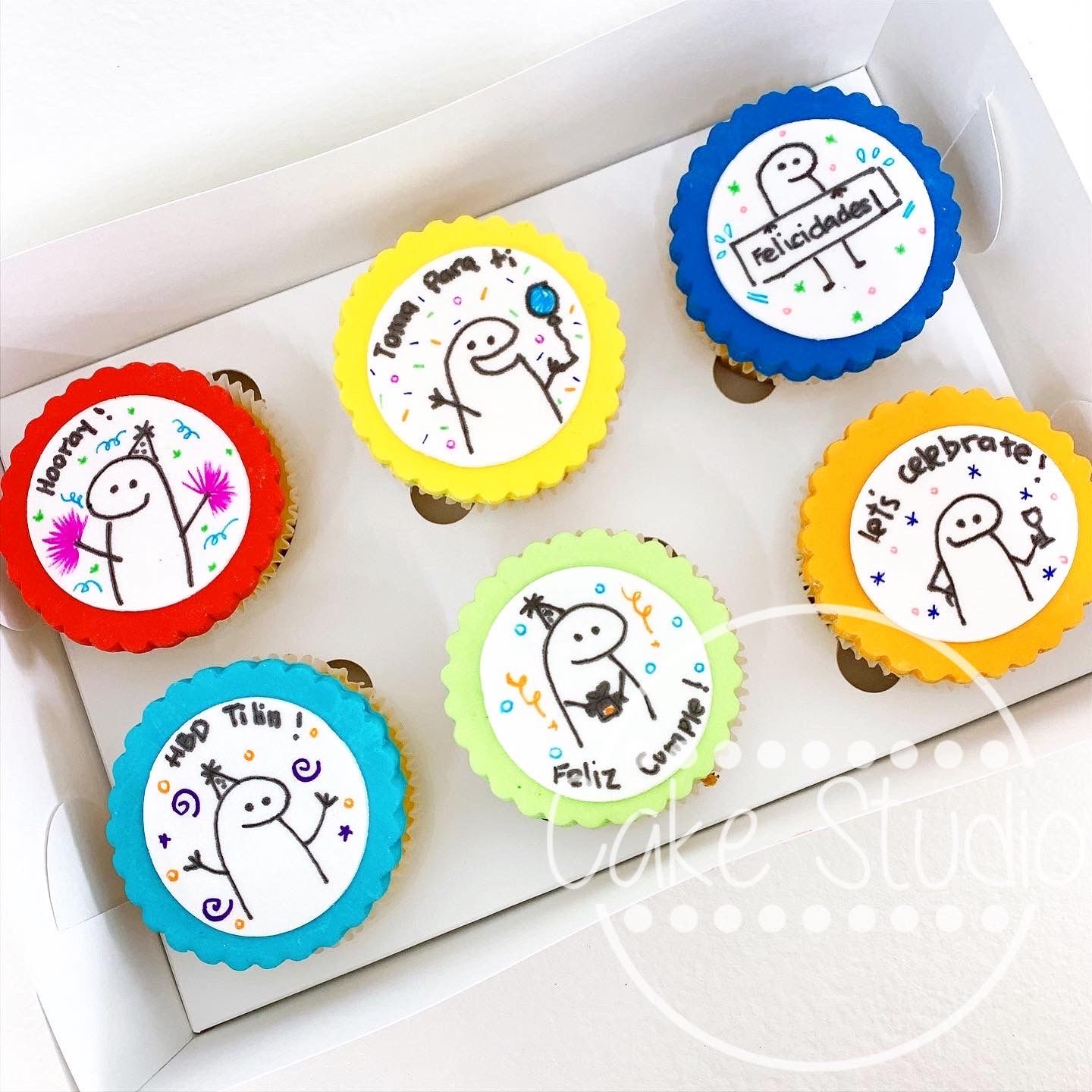 Caja 6 Cupcakes Personalizados - Fondant 2D_5