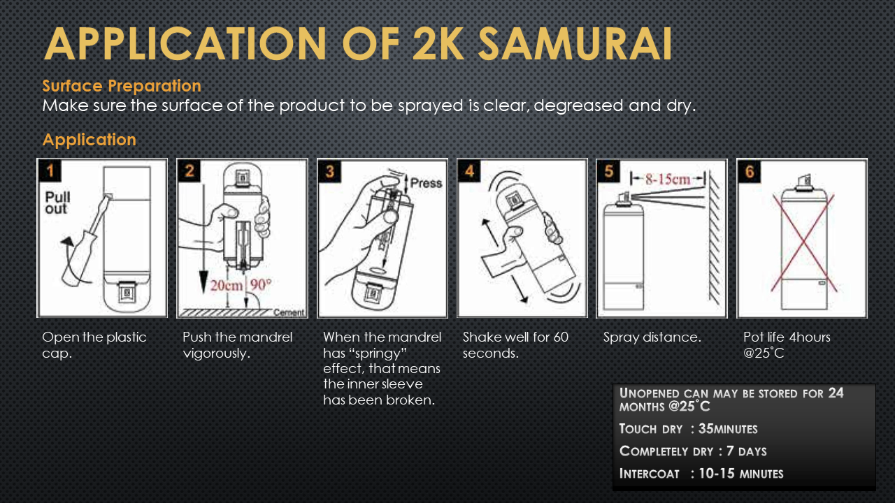 SAMURAI 2K Top Coat Spray Can 2K01p/ 2K07✨ Aerosol Spray Paint, PU Truck Bed Clear Bagi Kilat Dengan Tahan Lama_2