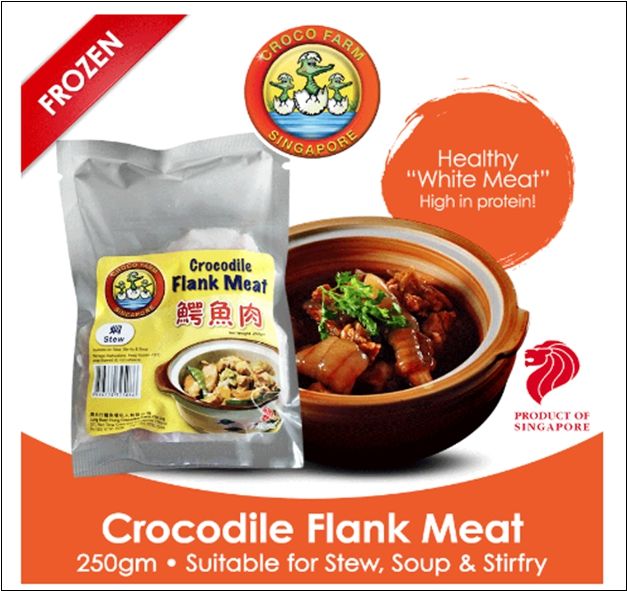 Croco Farm Frozen Crocodile Flank Meat(STEW) 250gm[10 + 1 Deal] Buy 10Packet for $100 and get 1Packet Free._1