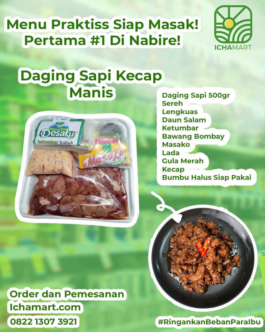 Paketan Lauk Daging Sapi Kecap Manis ( Porsi 2 -3 orang )_0