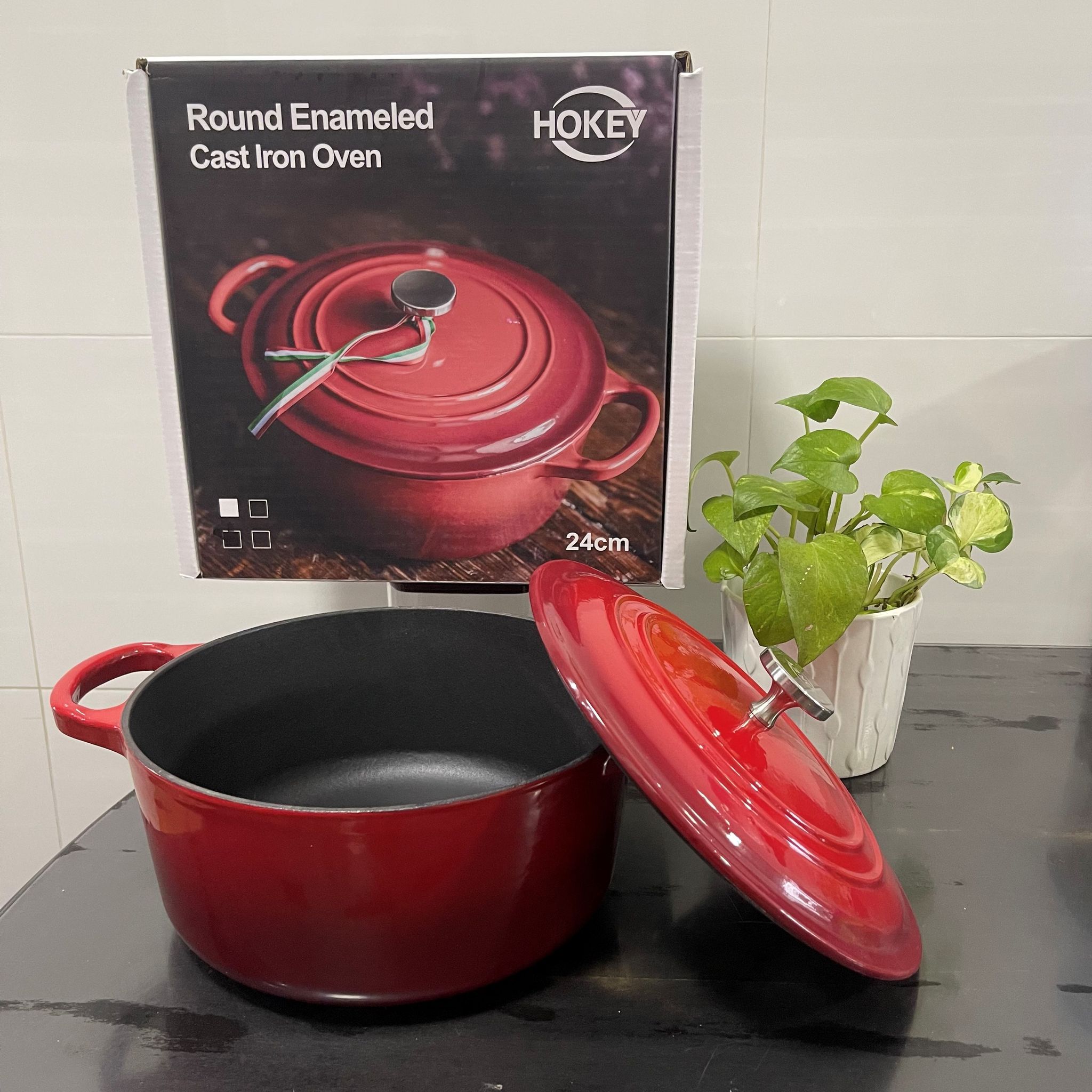 Hokey Round Enameled Cast Iron Oven 珐琅锅 24cm _1