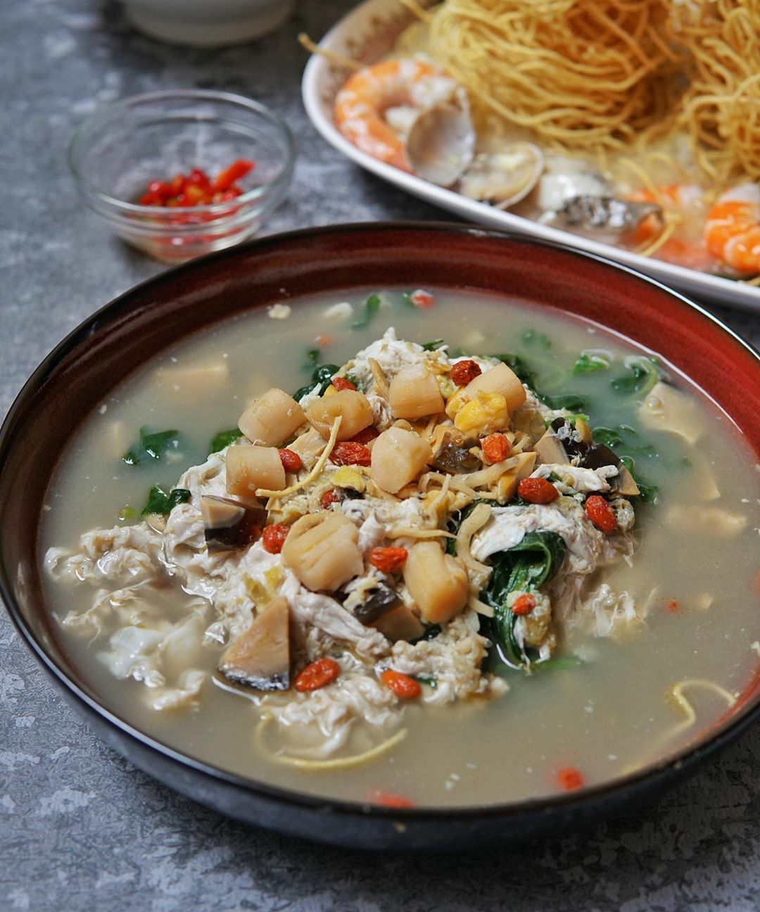 Trio Eggs Spinach in Superior Broth 高汤三单苋菜_0