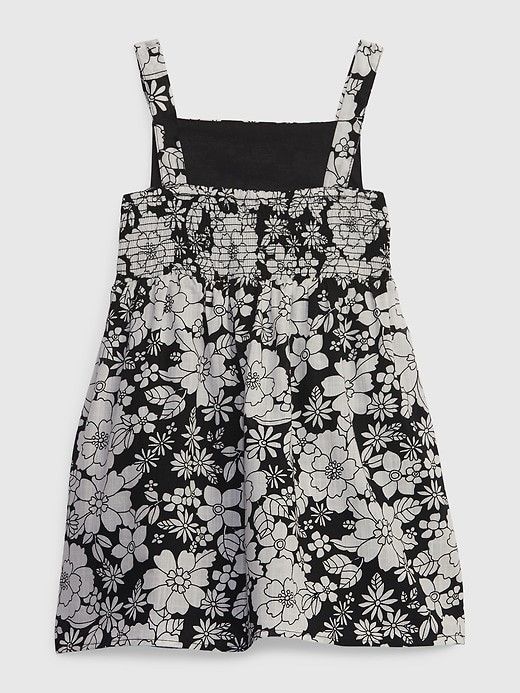 Floral Smocked Dress in black_1