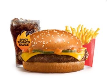 Spicy Beef Deluxe Burger With Cheese McValue Meal_0