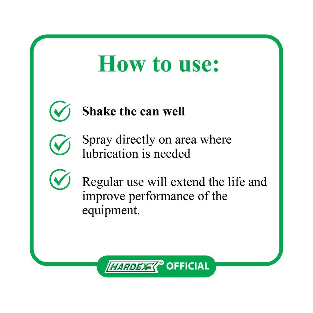 Hardex HD600 Spray Grease Lithium Grease 400ml喷雾润滑脂 锂基润滑脂_2