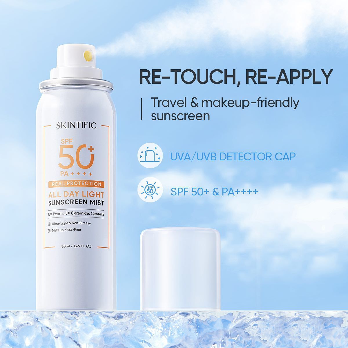 Skintific All Day Light Sunscreen Mist SPF50 PA++++_1