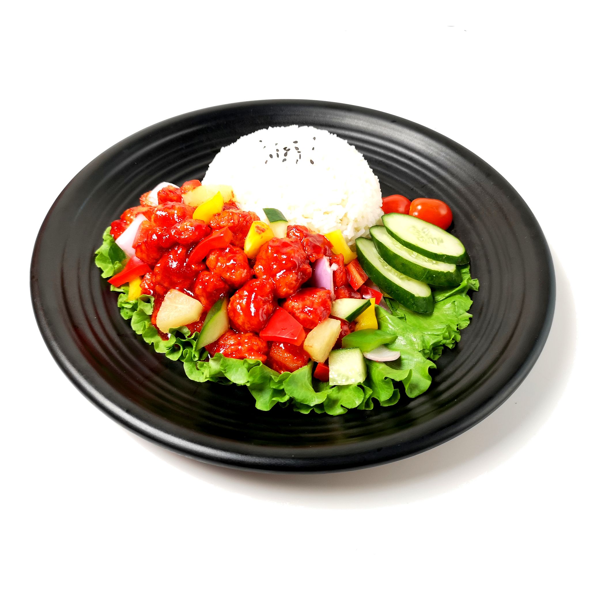 Sweet & Sour Pork Rice 酸甜酱 猪肉 饭_0