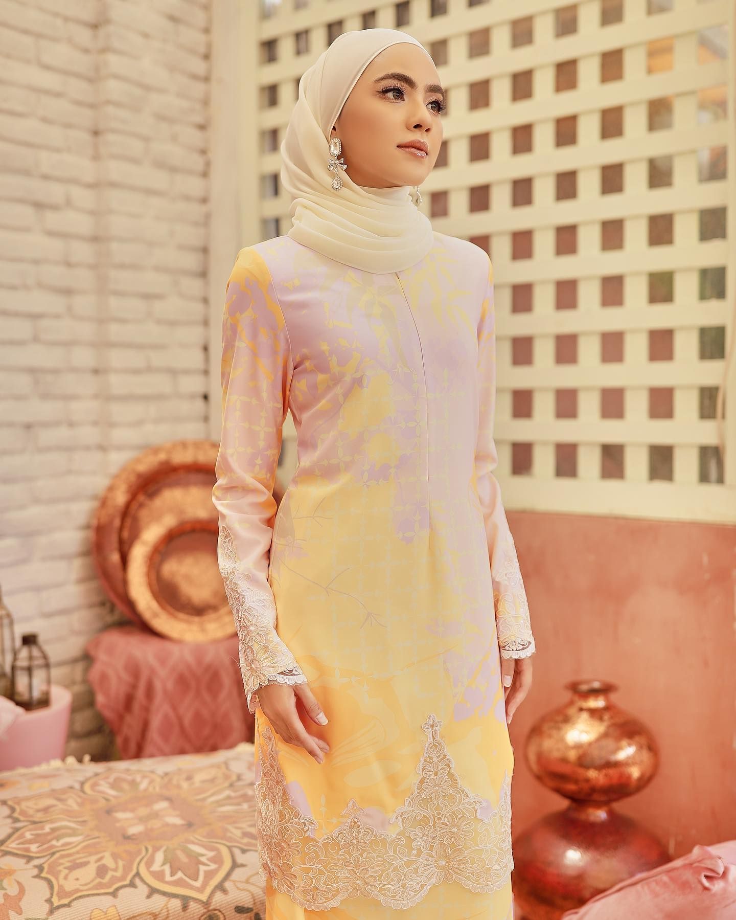 TIARA LACE KURUNG - YELLOW PINK_0
