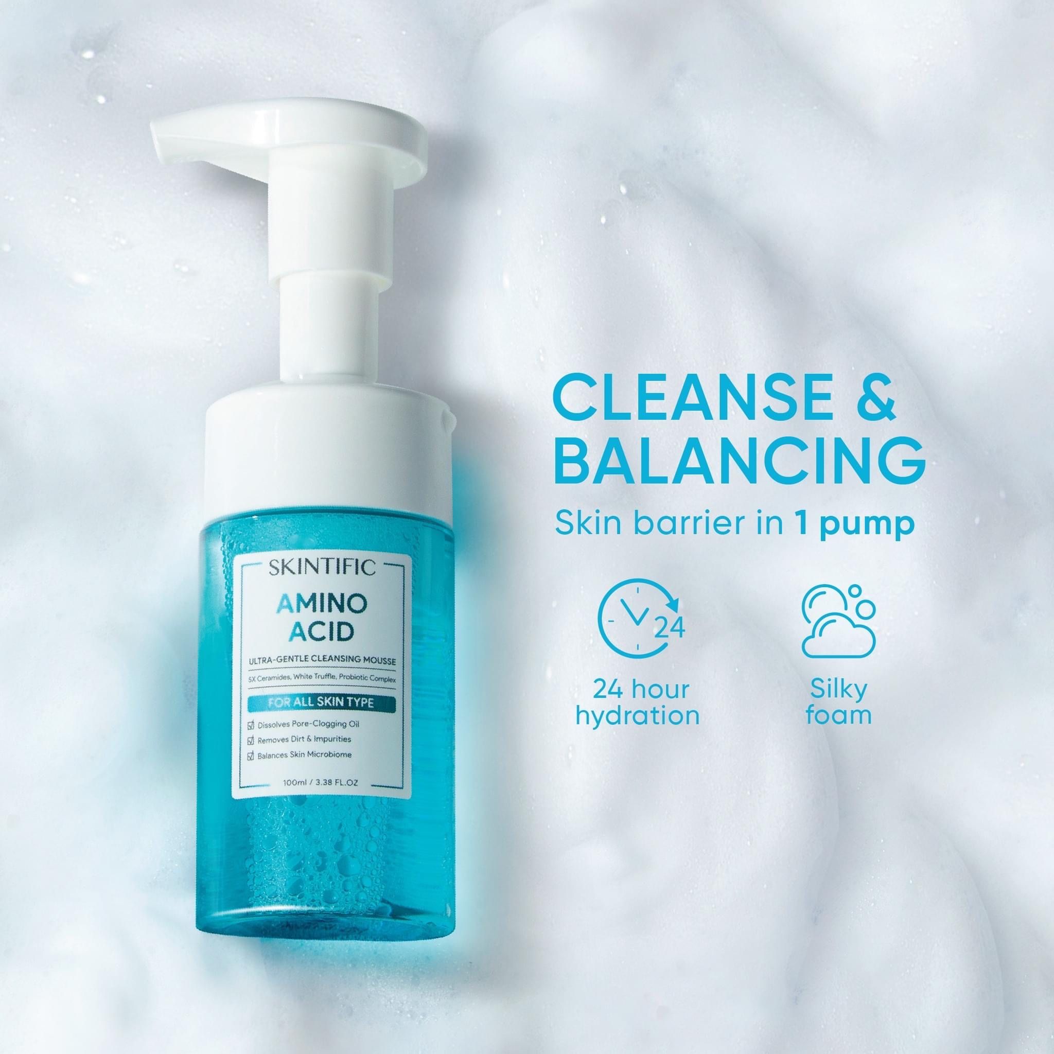 Skintific Amino Acid Ultra Gentle Cleansing Mousse 100ml_0