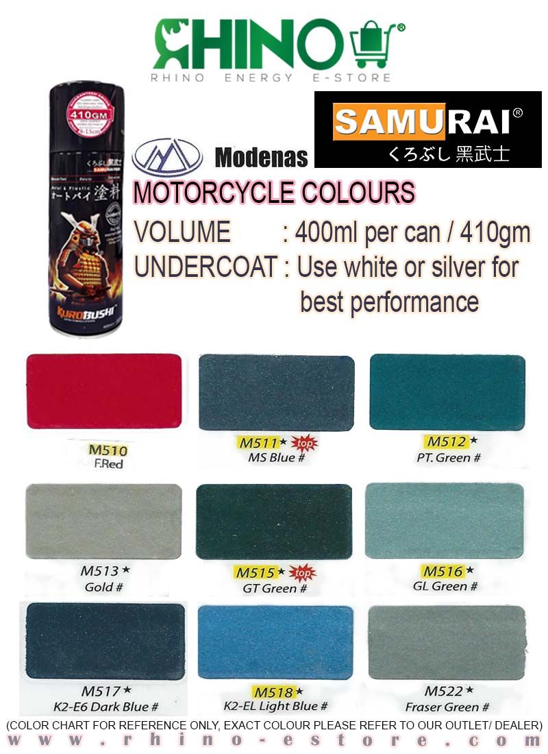 SAMURAI Spray Paint MODENAS Color 400ml (#M510 #M511 #M514 #M515)_2