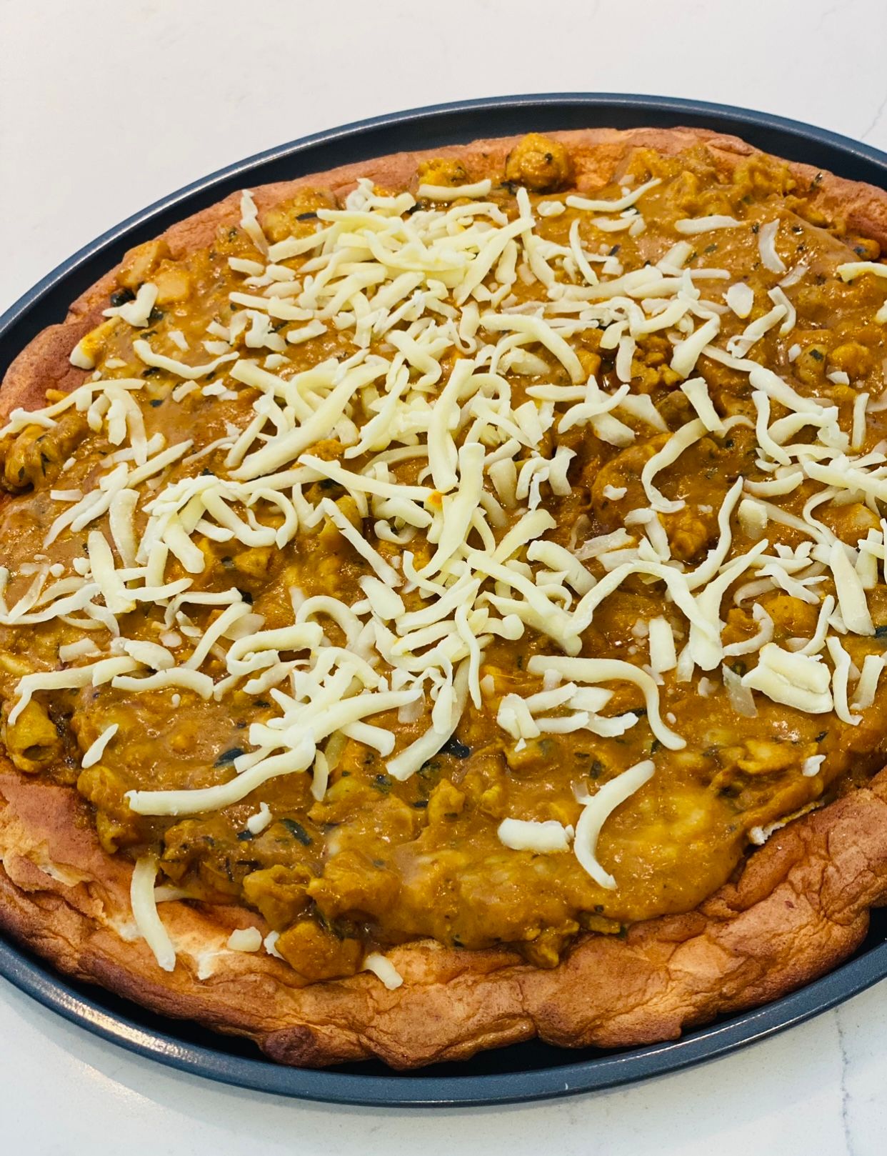 Nut-free Cheesy Chicken Curry Pizza 12”_1