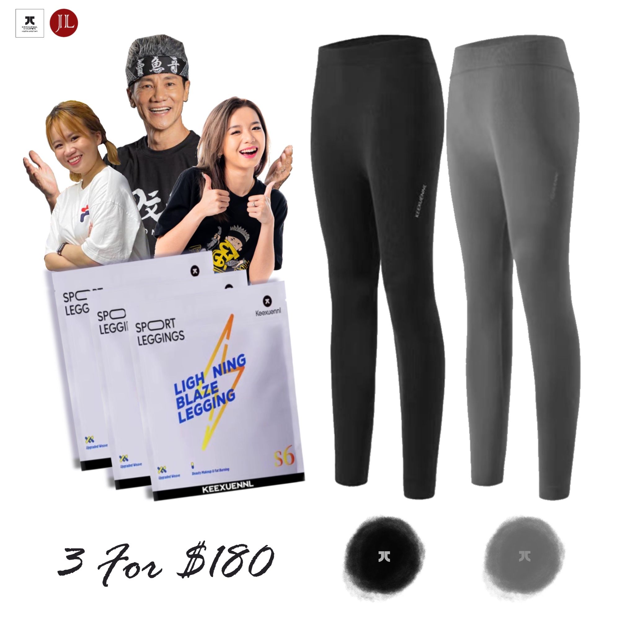KEEXUENNL LEGGING S6 (Black X2, Grey X1)_0