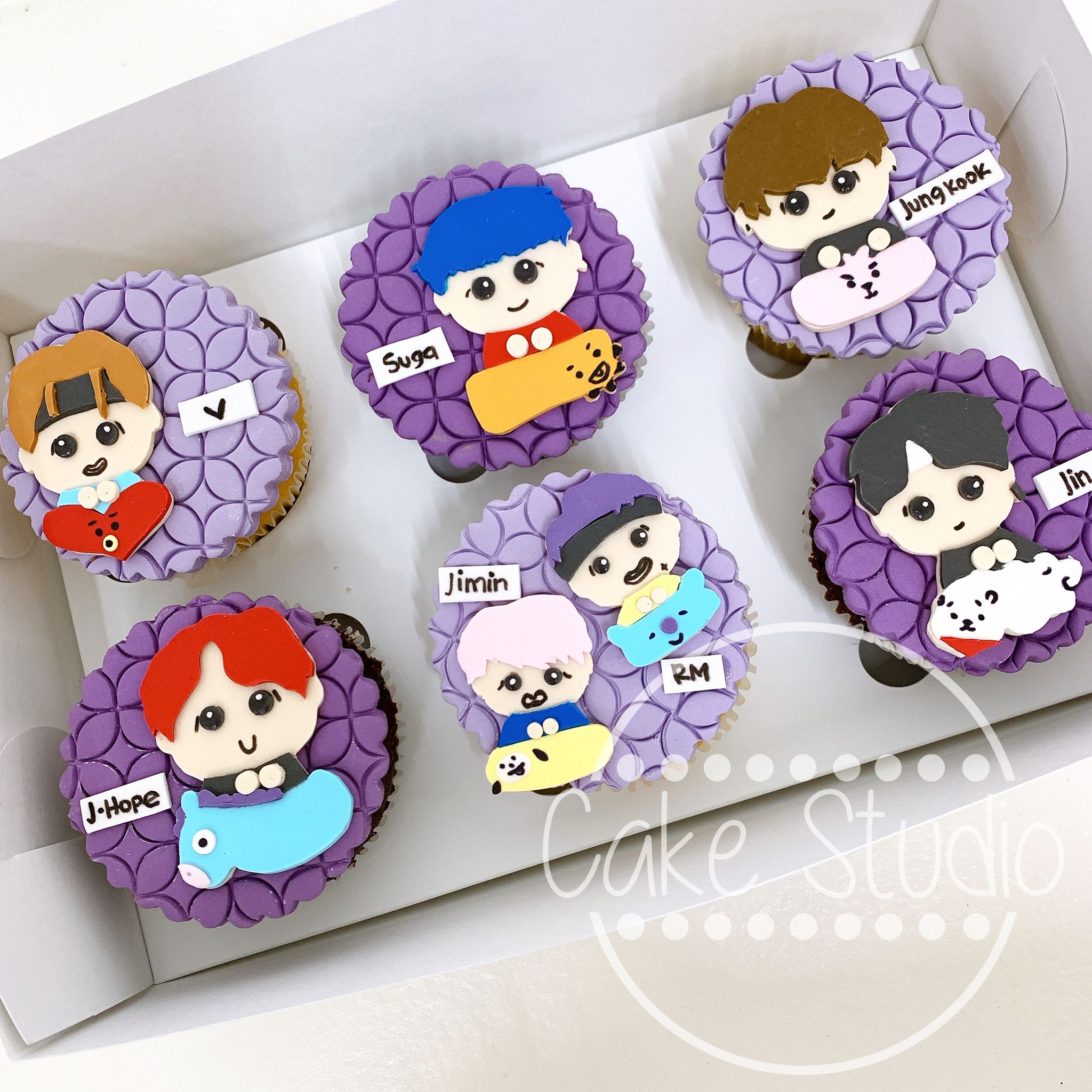 Caja 6 Cupcakes Personalizados - Fondant 2D_6