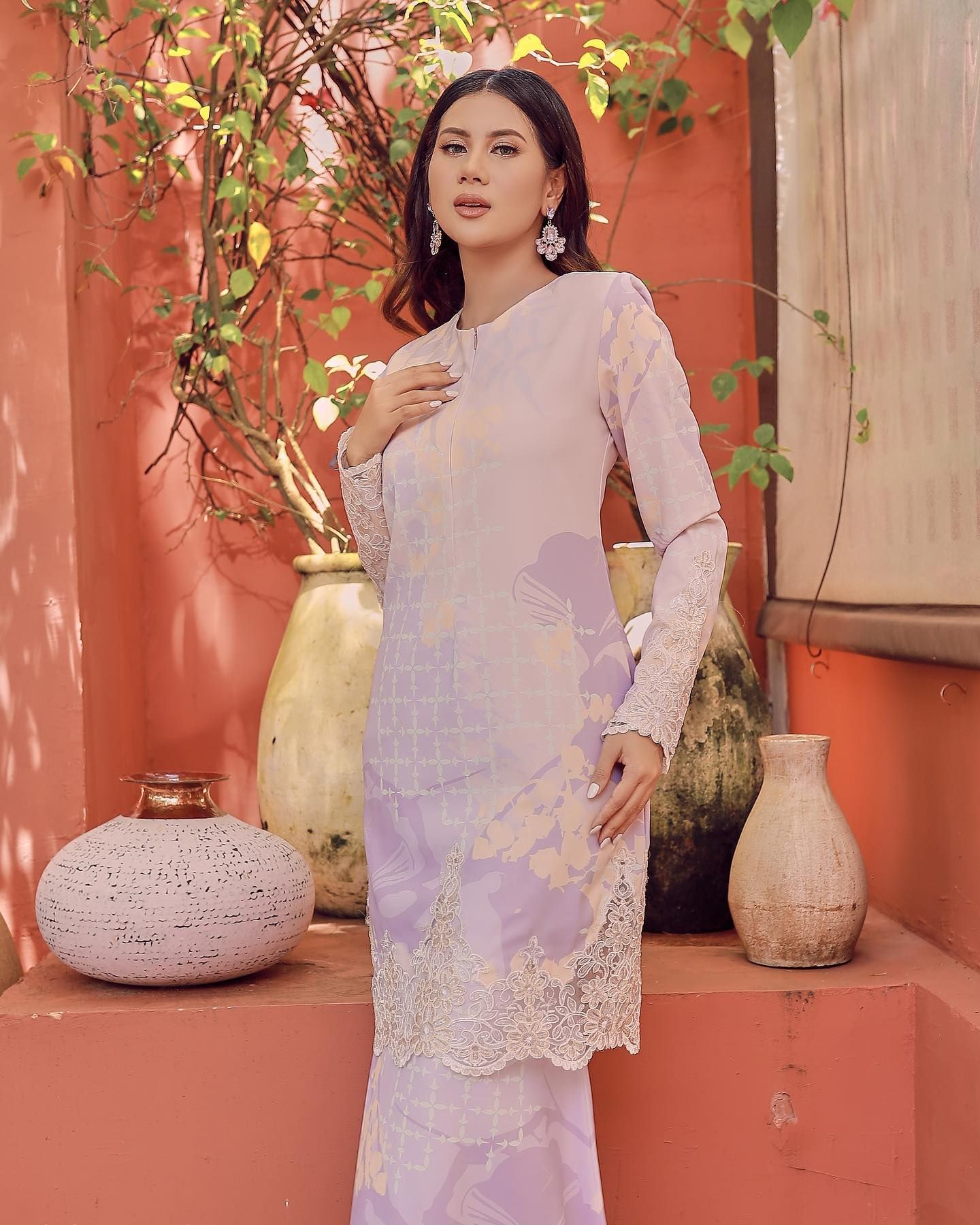 TIARA LACE KURUNG - PURPLE PINK_0