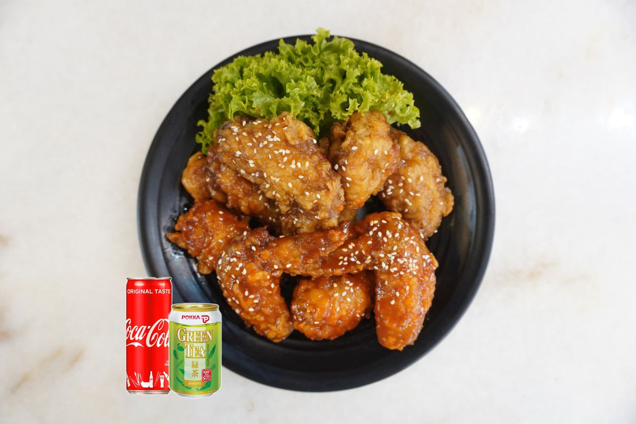 O5. (B) K. Wings 12pcs + 4 Drinks Set Meal_0