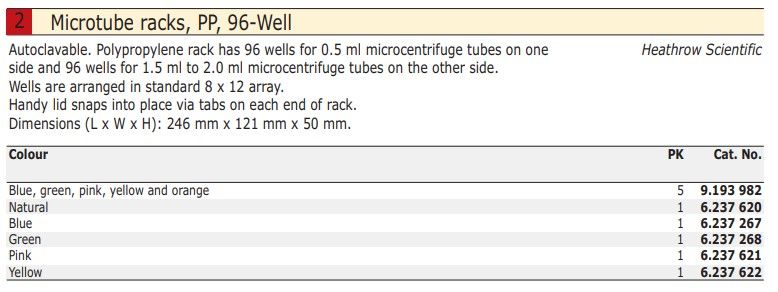 COPE LLG Polypropylene Microtube Rack  (0.5mL, 1.5mL, 2.0mL)_1