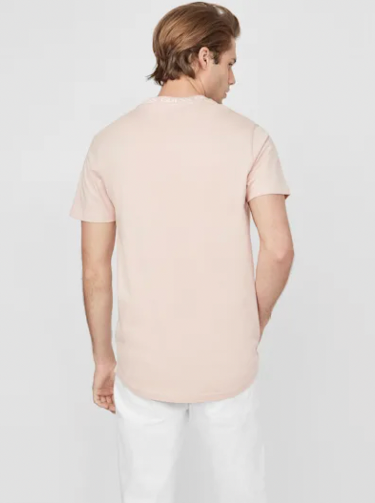 GUESS Beige Neck Logo T-Shirt_3