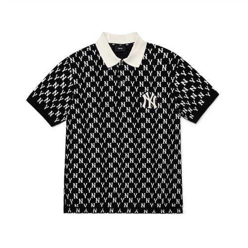Womans Basic MONOGRAM All-Over Polo T-Shirt NEW YORK YANKEES - C01_0