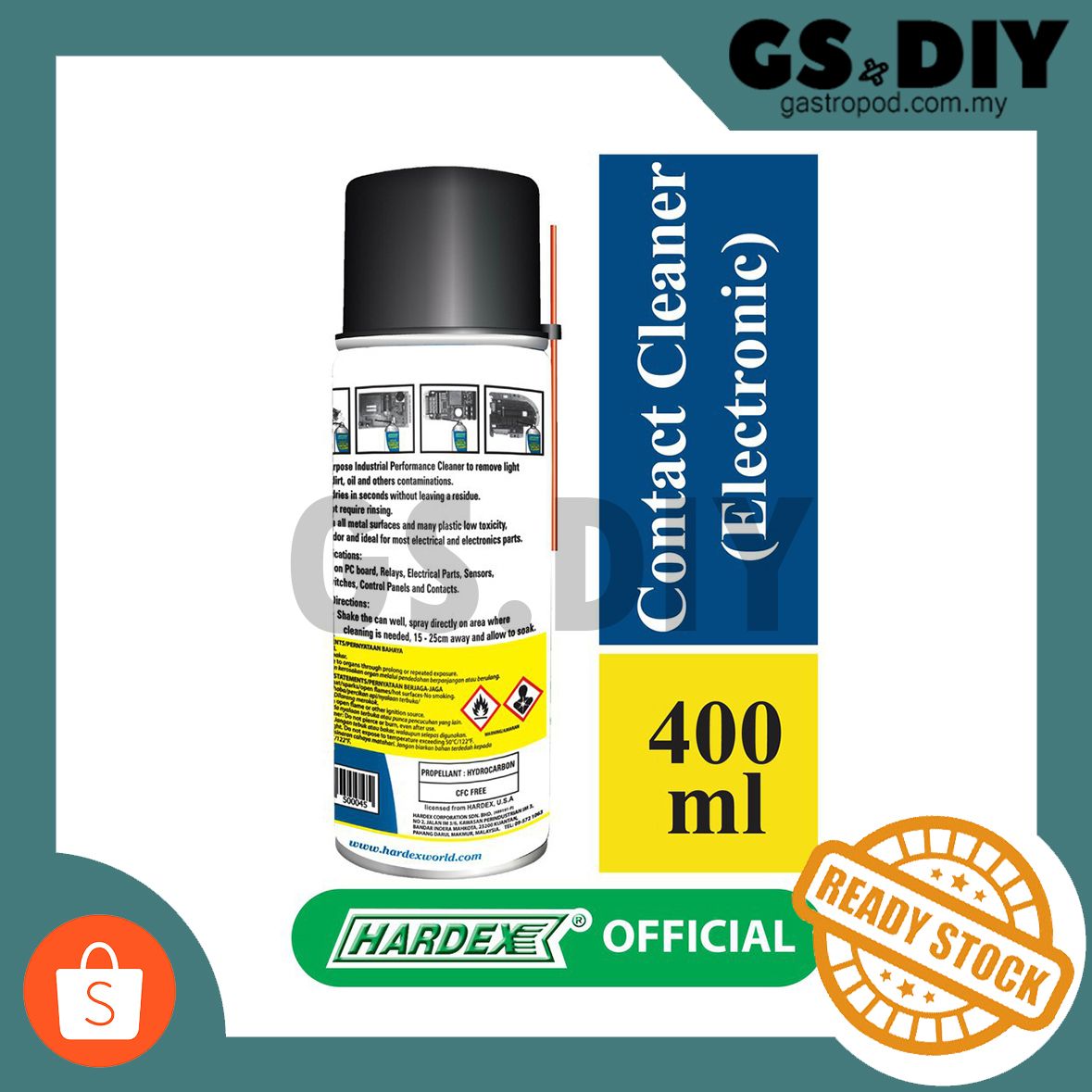 Hardex HD390 Industrial Performance Electronic Contact Cleaner 400ml_2