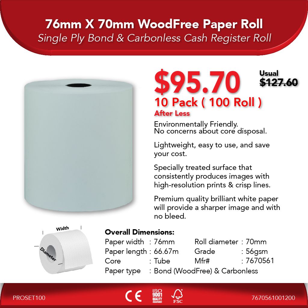 76mm X 70mm 56gsm WoodFree Paper Roll_1