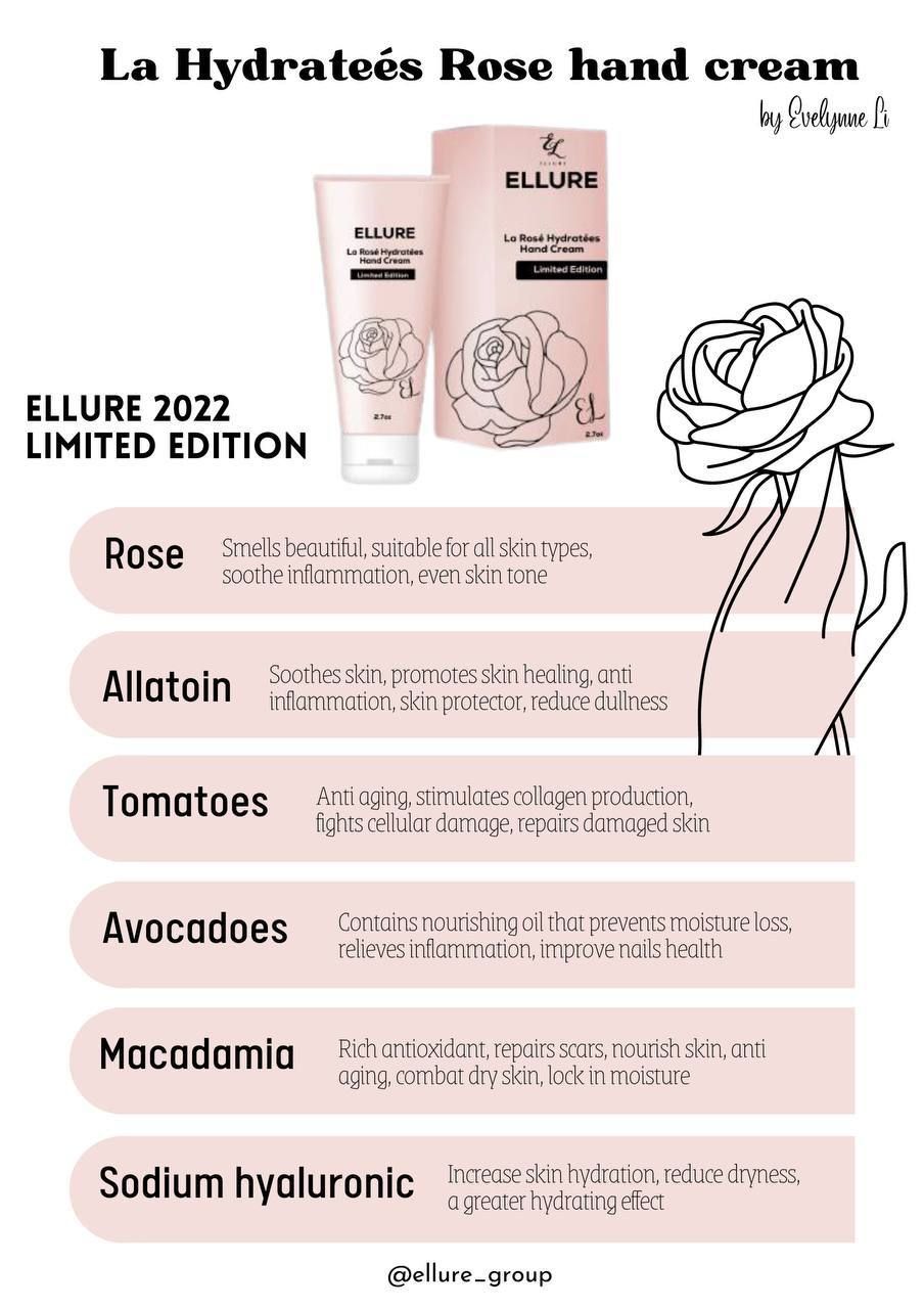 🔥𝐁𝐔𝐘 𝟐 PROMO🔥 𝕃𝕀𝕄𝕀𝕋𝔼𝔻 𝔼𝔻𝕀𝕋𝕀𝕆ℕ | ELLURE La Rosé Hydratées Hand Cream | WHILE STOCK LAST!_4